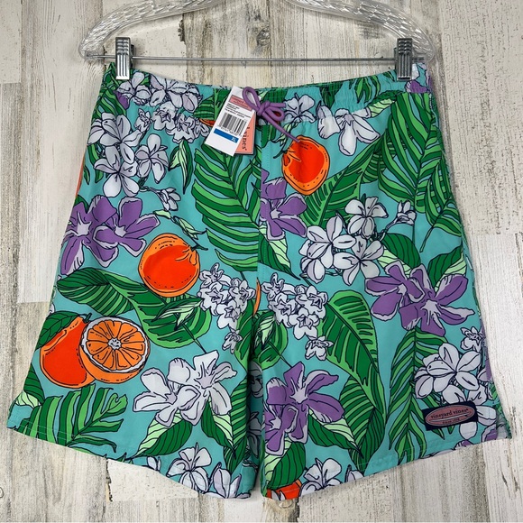 NEW! Vineyard Vines Men Short Pants XL Swimwear Trunk Tropical Island Resortwear - Picture 1 of 14